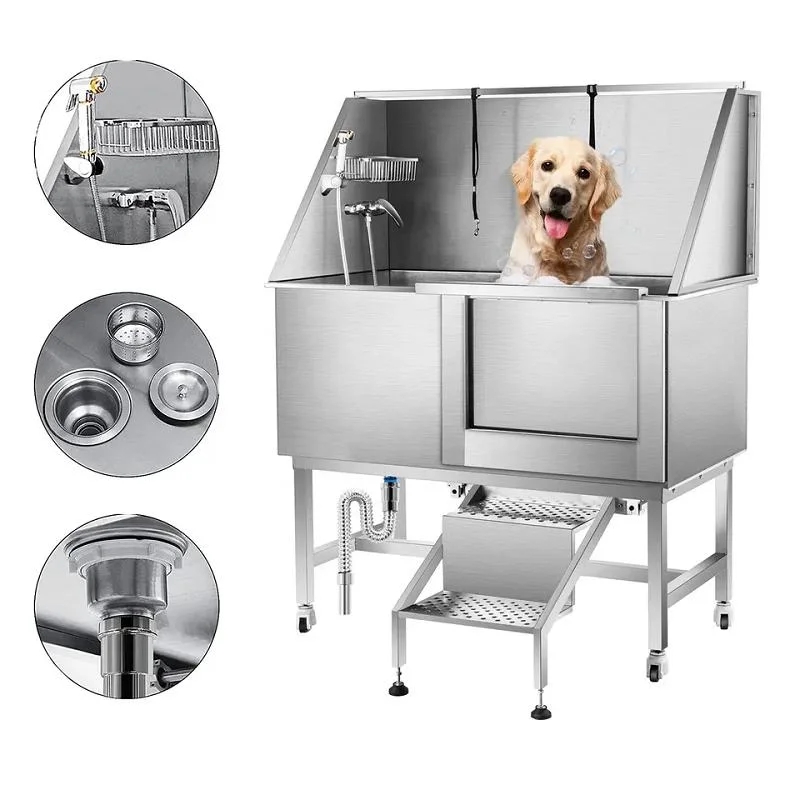 Factory Wholesale Dog Grooming Bathtub Station 304 Stainless Steel Pet Bath Tub