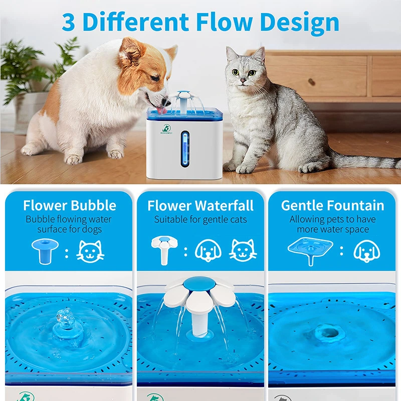 High-Quality Filtered Dispenser Automatic Water Fountain for Pet Cat Dog Feeder with Smart Pump