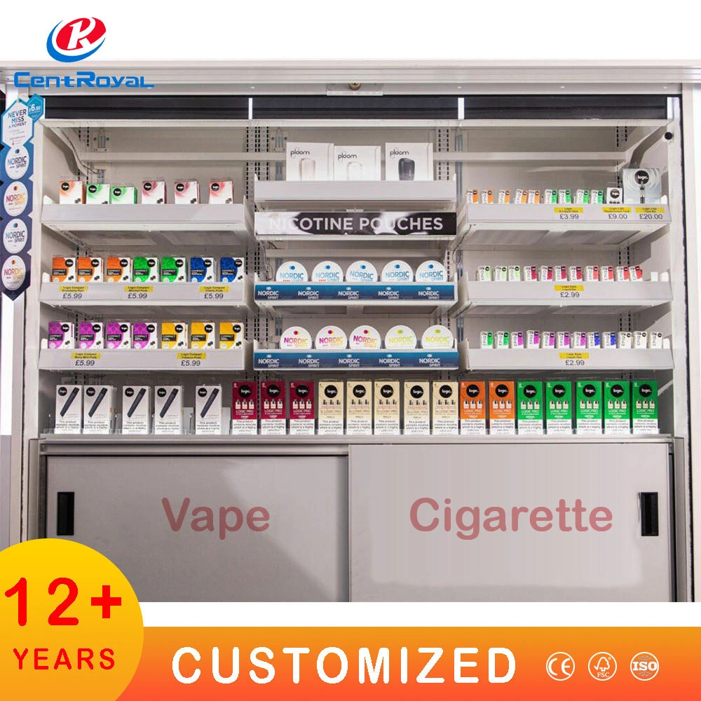 Custom Smoke Shop Display Furniture Tobacco Display Pharmacy Cigarettes Shelves Tobacco Shop Display Floor Stand Tobacco Display Rack Cigar Cabinets