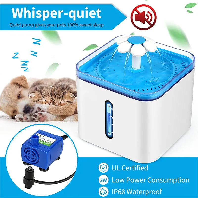 High-Quality Filtered Dispenser Automatic Water Fountain for Pet Cat Dog Feeder with Smart Pump