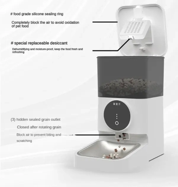 Automatic Pet Feeder Smart WiFi Mobile APP Remote Control 4L Dog Pet Food Auto Feeder Dispenser with Camera