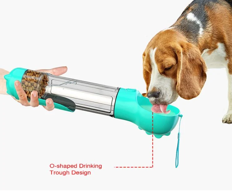 3 in 1 Portable Outdoor for Pet Traveling Hiking Walking Pet Water Dispenser Feeder Dog Water Bottle Cup with Poop Bags