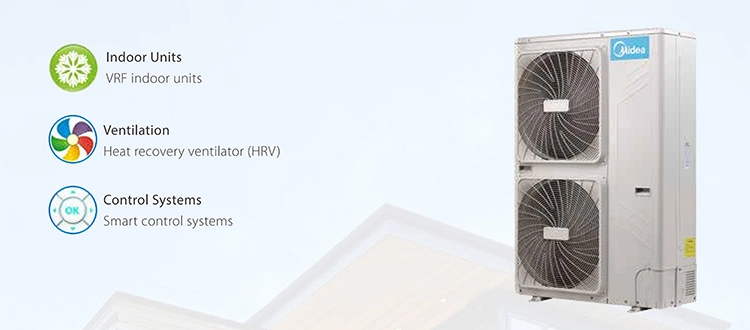 Midea 6HP 16kw Vrf Mini Series Heat Pump Vrf Intelligent Inverter 50Hz/60Hz Multi Split Vrv System Central Air Conditioner