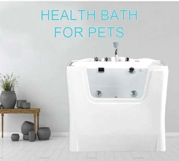 European Style Home Application Elegant White Acrylic Pet Grooming Bathtub SPA