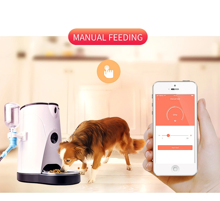 Large-Capacity Pet Intelligent Feeder with Water Bottle