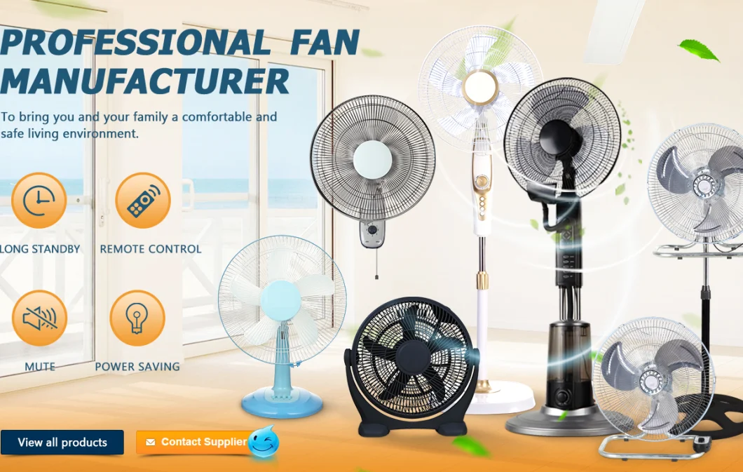 Indoor Home Fan 16inch Oscillation 85 Degrees Without Timer 3 PP Blades Plastic Table Fan Desk Fan