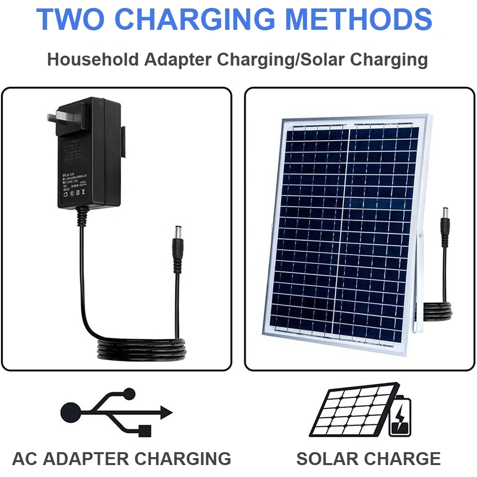 Height Adjustable 16/12inch DC Portable Desktop Stand Rechargeable Panel Solar Fan