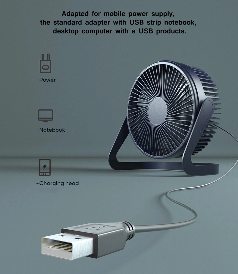 360&deg; Rotating USB Desktop Fan Mini Adjustable Portable Electric Fan Summer Air Cooler Small Fan for Home Office