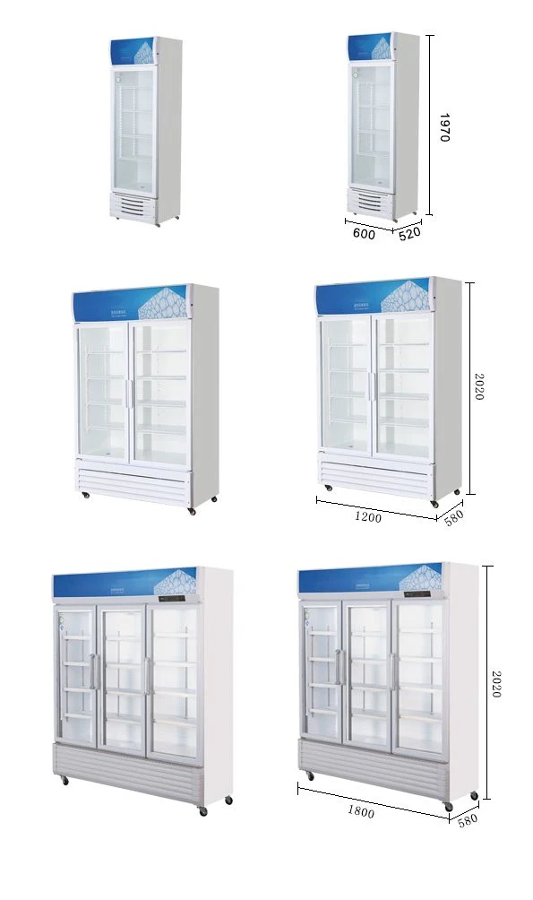 Wine Cooler Glass Door Supermarket Cold Storage Freezer Danfoss Compressor Drink Display Fridge