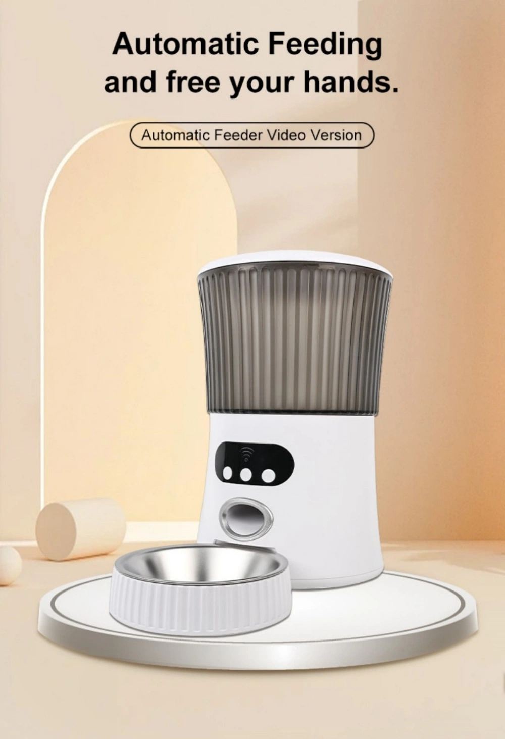 Dog Cat Feeder with Stainless Steel Bowl 5L Intelligent Pet Feeder