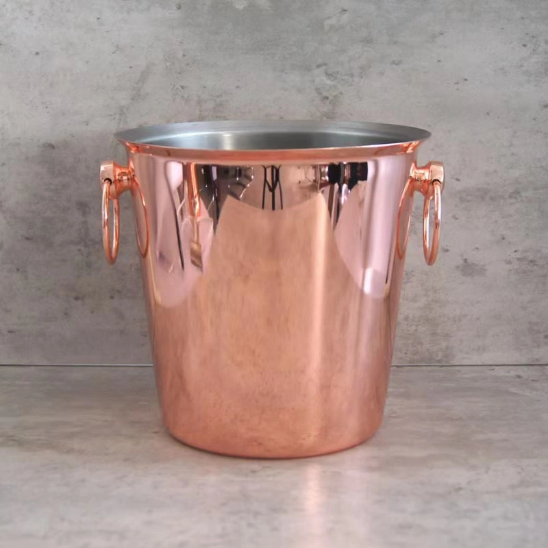 Rose Gold Stainless Steel Large Luxury Wine Champagne Chiller with Handle