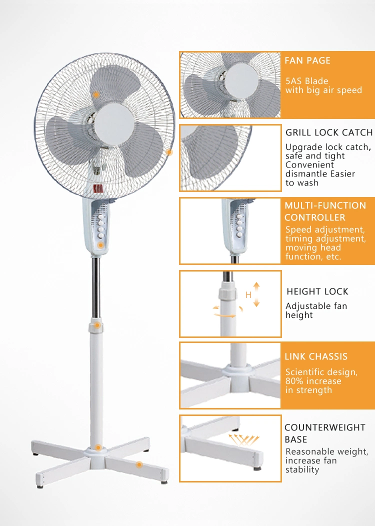 Smart 16&quot; Cooling Oscillating Cheap Stand Fan with Wi-Fi CE/GS