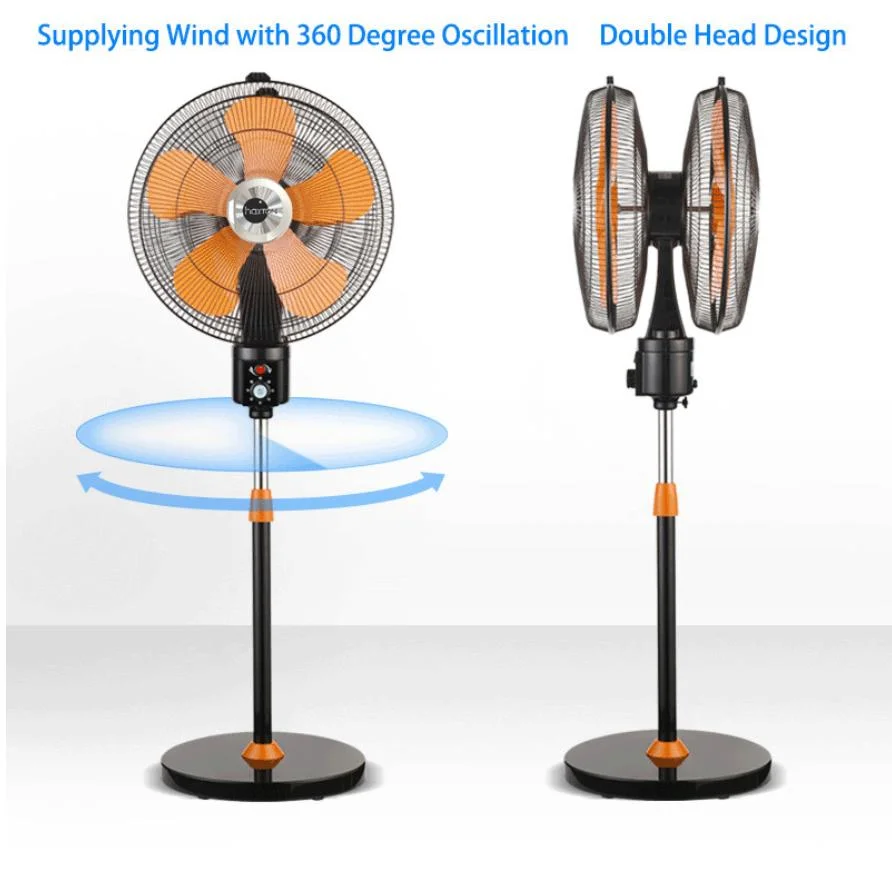 180W Double Heads and Double Blades 360 Degree Oscillating Tower Fan