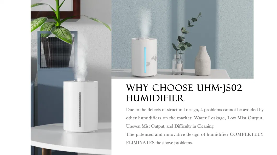 UV Degerming New Design Humidifier Top Filling Water Humidfier with Smart Auto-Humidification