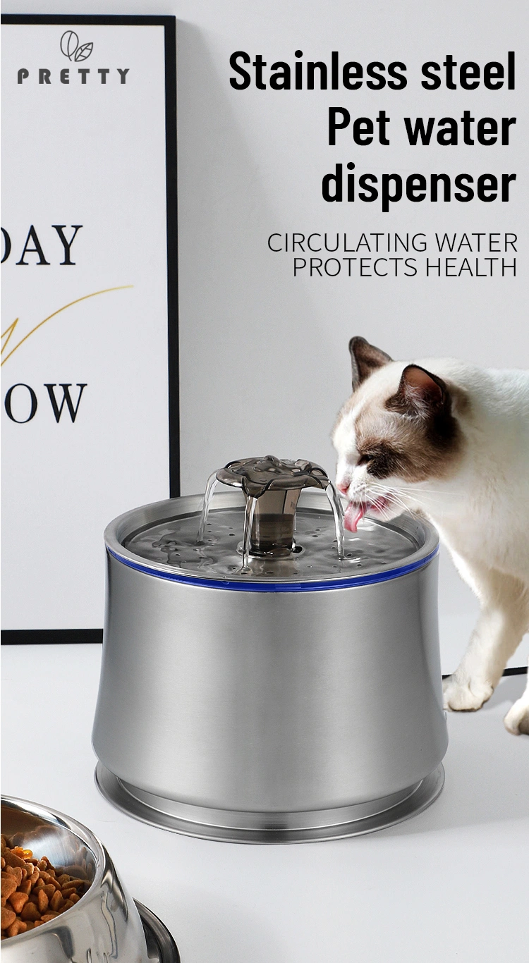 Pet Products Supply Pet Use Smart LED Light Cat Water Fountain, 80oz/2.5L Pet Water Fountain for Cats and Small Dogs with Filter