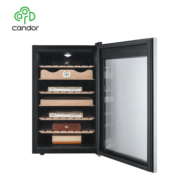 Candor Custom Electronic Wood Shelves Humidor Display Rack Cigar Cooler 70L Humidor Cabinet Cigar 400PCS Volume
