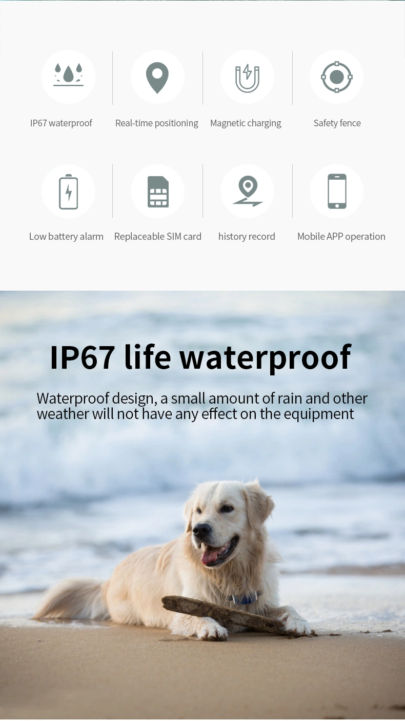 Pet Smart GPS Collar Locator Mini Intelligent Anti-Lost Waterproof Tracker for Pet Dog Cat Kids