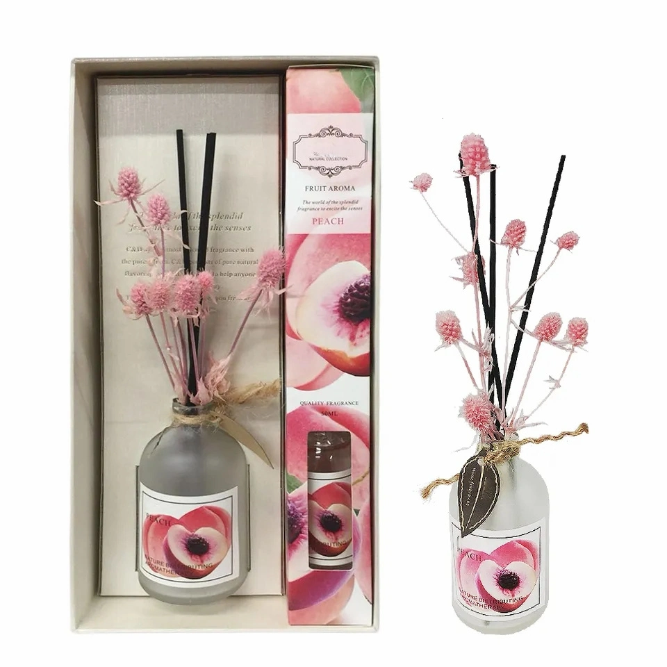 Best Reed Diffuser for Lover Decorative Room Sweet Fruit Aroma Essential Oil Flower with Color Box and Bottle