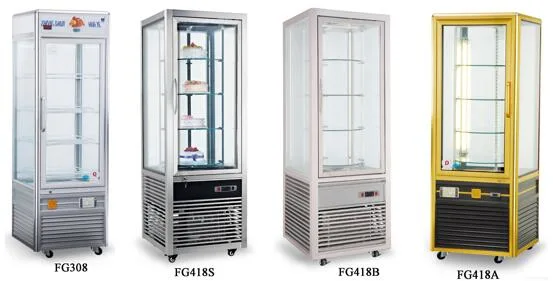 Four-Sides Glass Air Cooling Showcase Fridge for Cake Flower Pastry