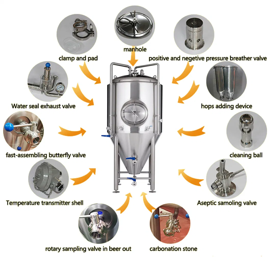 Joston Beer Wine Micro Brewery Brewing Equipment Bright Vessel Fermenter Machine Making Beer 500 Kg 1bbl-500bbl Chiller