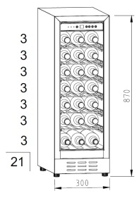 China Manufacturer Stainless Steel or Black 21-Bottle Wine Cooler