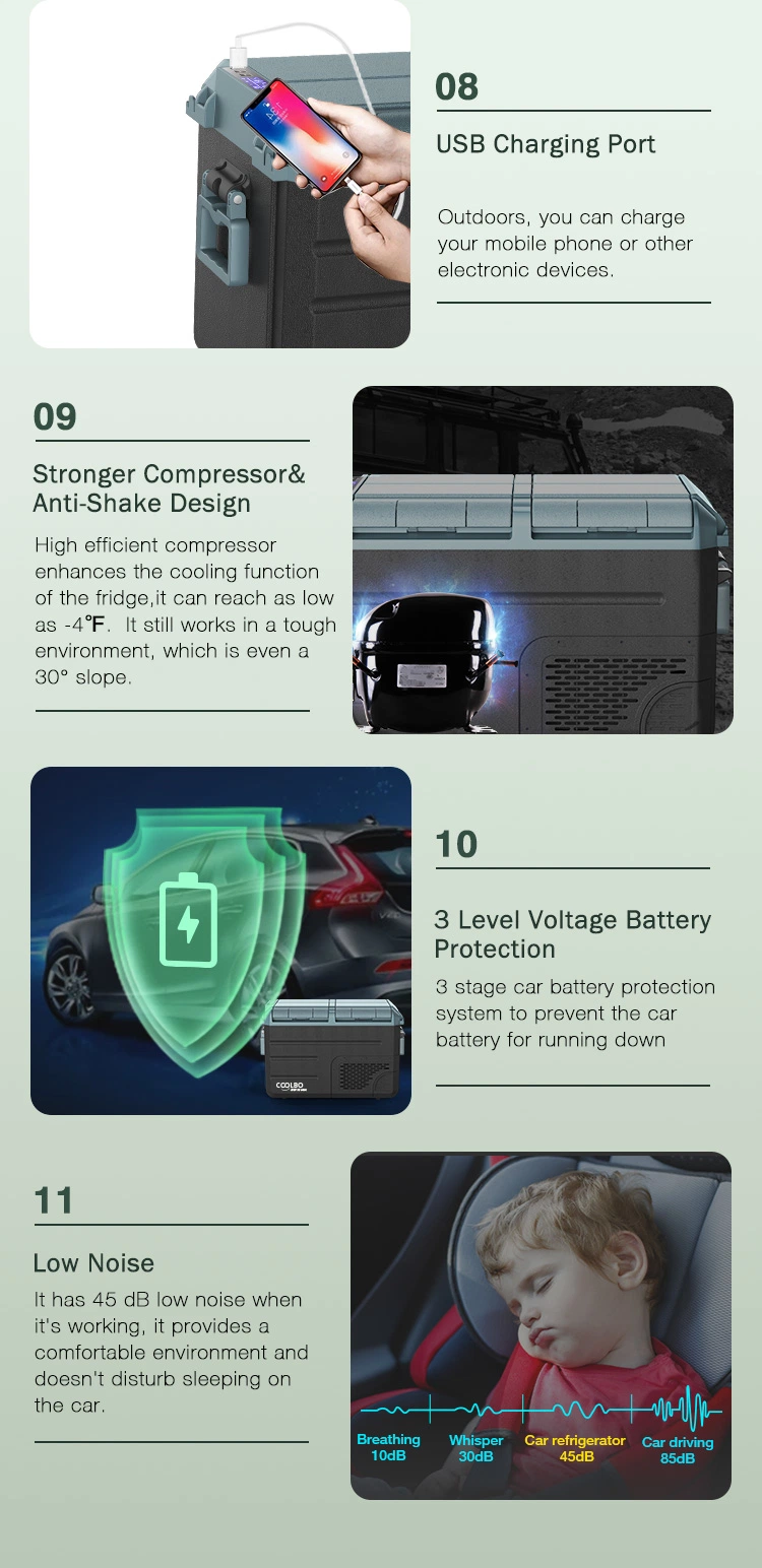 Yunlei We-45 DC: 12-24V AC: 100-240V 40L Car Refrigerator with Dual Temperature Contro Digital Display and Trolley Handle