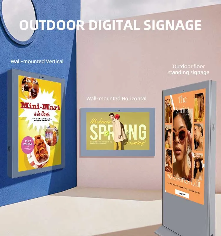 IP65 Waterproof Touch Advertising Screens Local Aftermarket Digital Signage Displays Outdoor LCD Video Wall