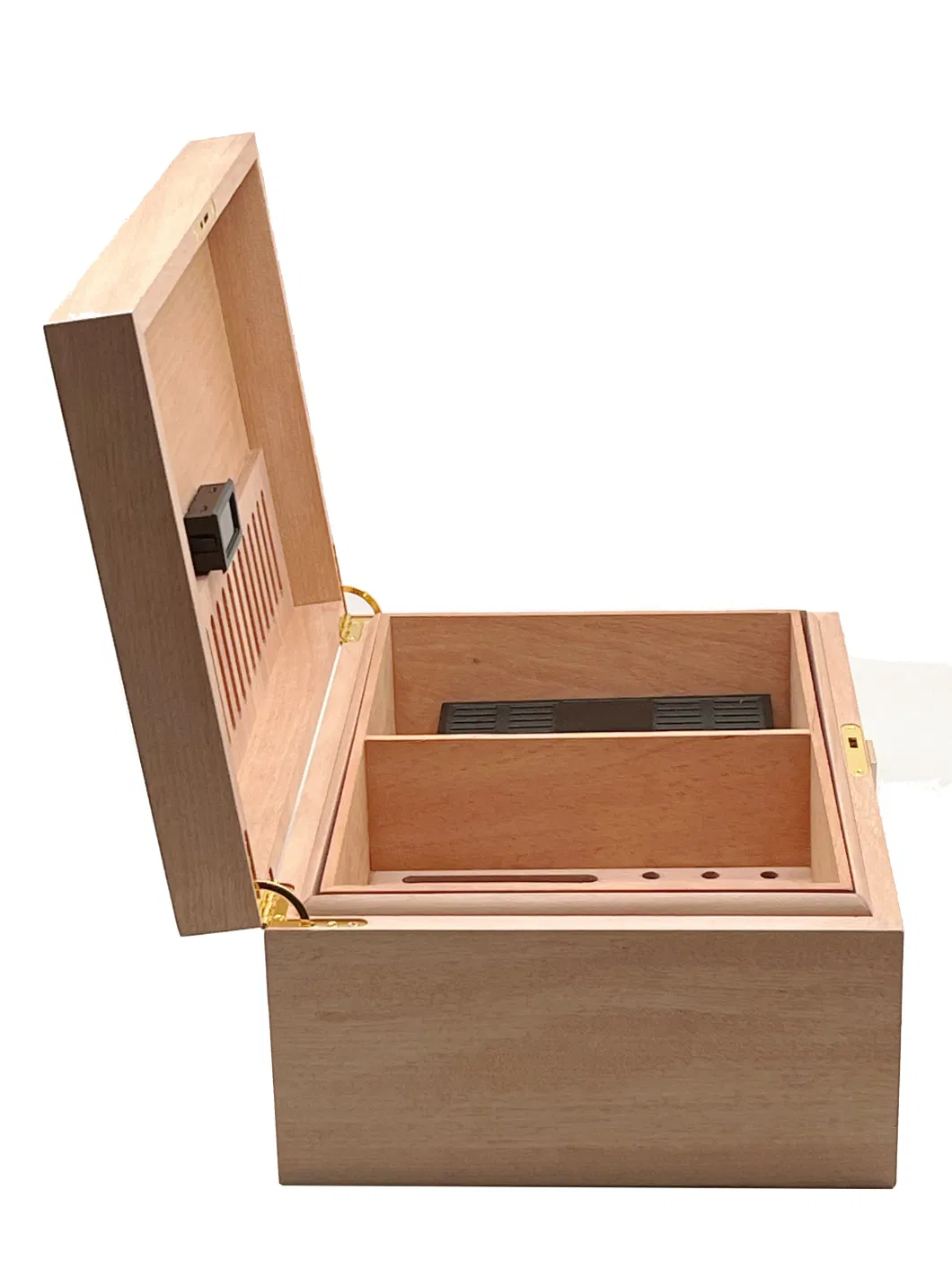 Cigar Humidor Stash Cigar Box with Lock Case Wood Storage Case Holds