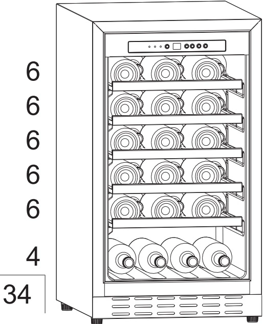 Single Zone 34-Bottle Customized Wine Cooler Fridge for Sale Wine Cooler