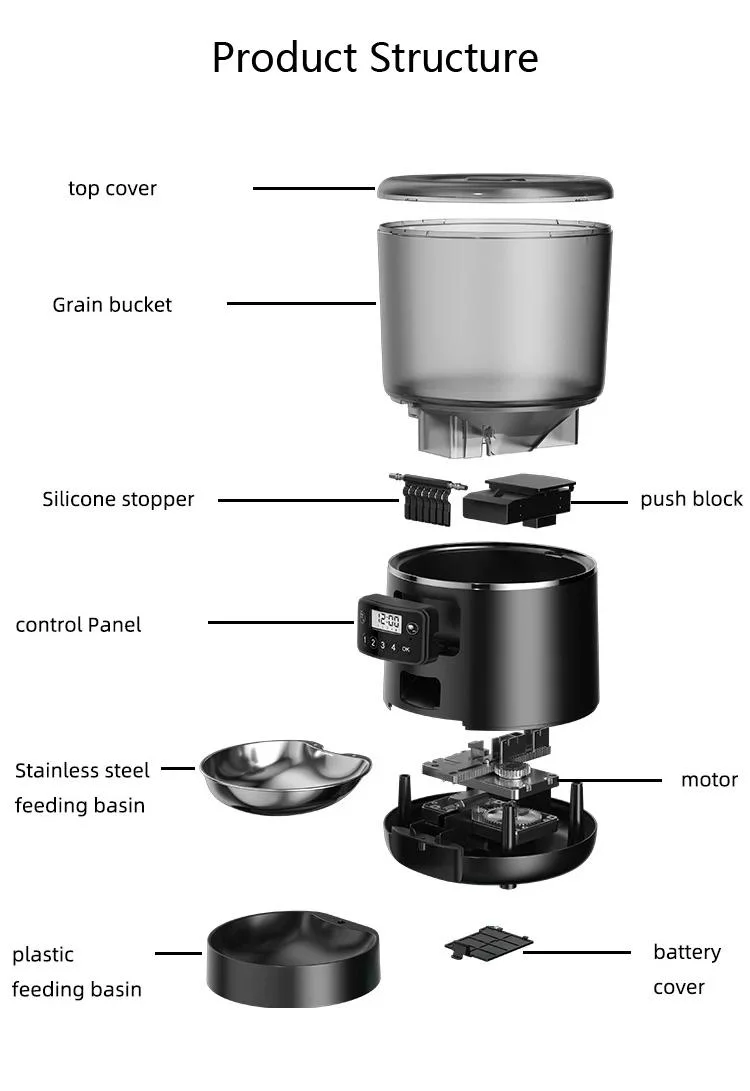 Pet 6L Smart Cat Feeder WiFi Mobile Phone APP Remote Control Dog Food Dispenser Microchip Automatic Pet Feeder