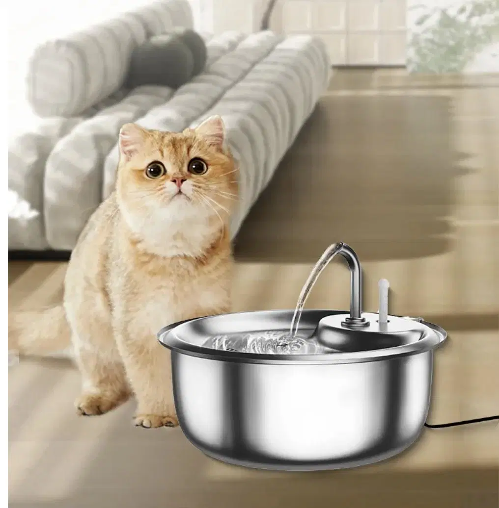 New Wholesale Stainless Steel Dog Drinking Fountain Smart Pet Cat Water Fountain