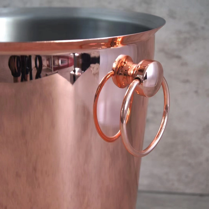 Rose Gold Stainless Steel Large Luxury Wine Champagne Chiller with Handle