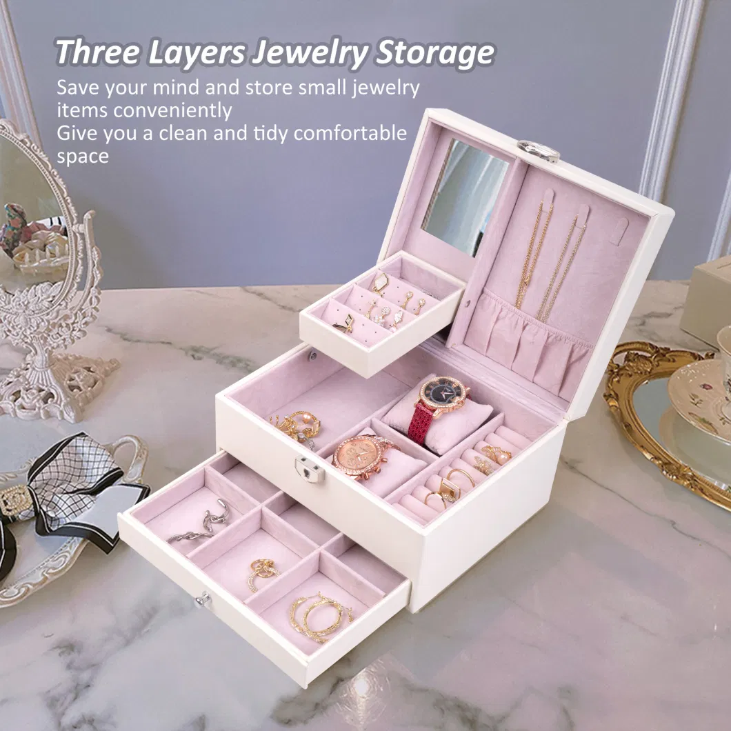 Luxury Wooden PU Leather Flannel Box for Ring / Earring / Pendant / Necklace / Bracelet / Bracelet / Watch / Gift / Cigar / Perfume / Jewelry Packaging Storage