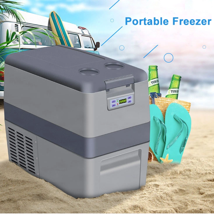 DC12V/DC24V 35L Portable Mini Camping Slide Refrigerator Freezer for Car