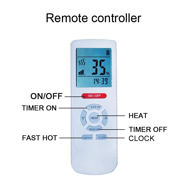 13W Infrared Radiant Heater with WiFi Mode Tuya APP Control Remote Wall Outlet Space Heater 2400W