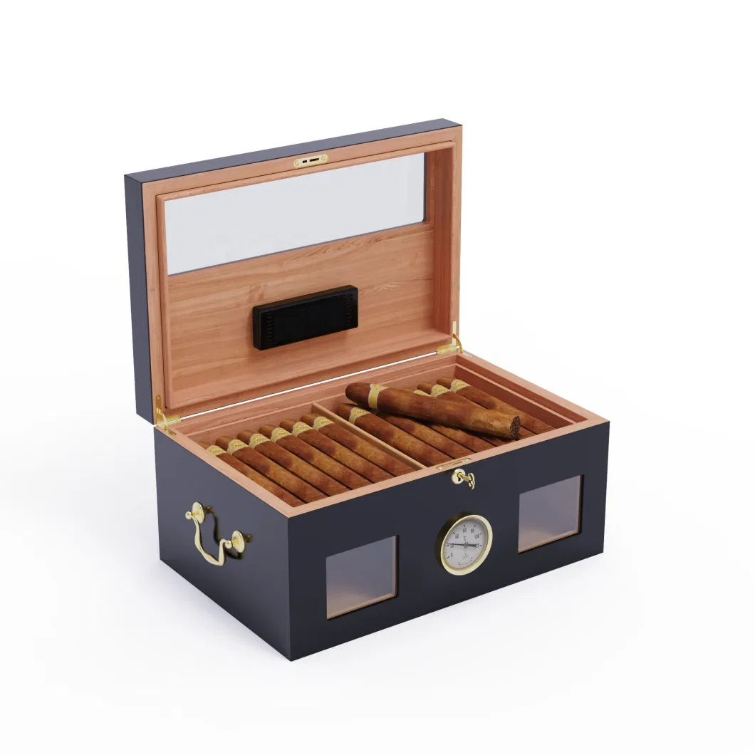 2023 Customized Handmade Cigar Humidor Wood Cigar Boxes Manufacturer Cabinet Spanish