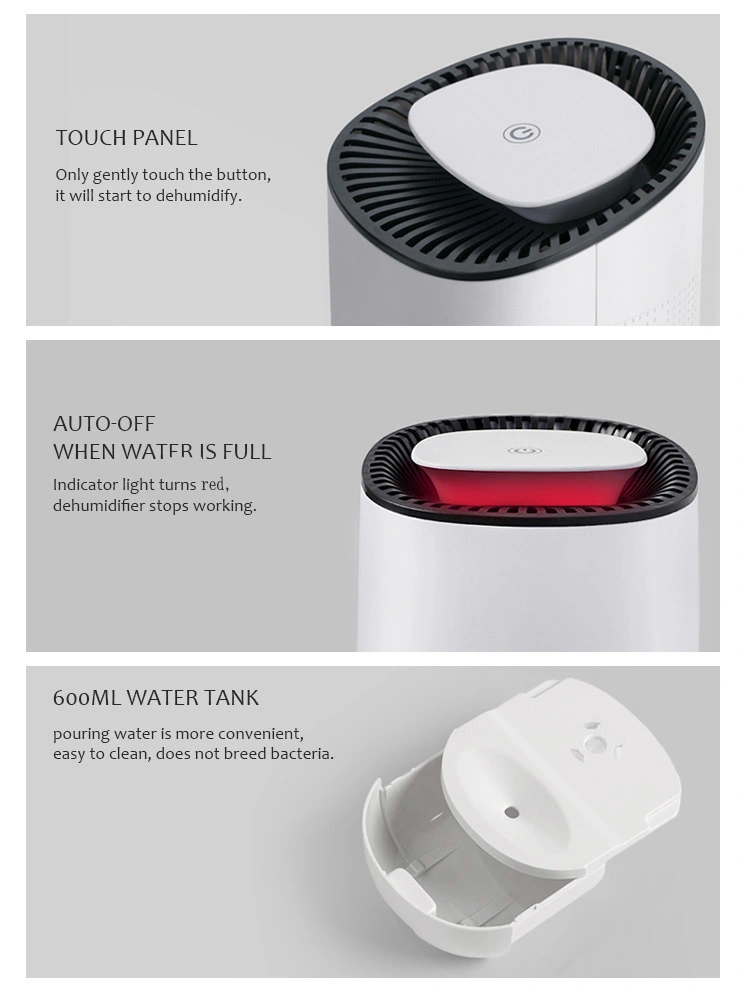 New Arrivals Customized Color 600ml Home Air Mini Portable Small Peltier Dehumidifier