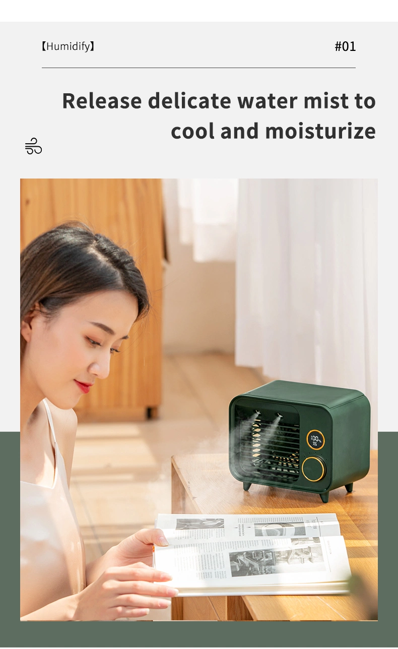 Desktop Humidifying Spray Air Cooler Mini Small Air Conditioning Fan Indoor Silent Cooling Water Cooling Fan