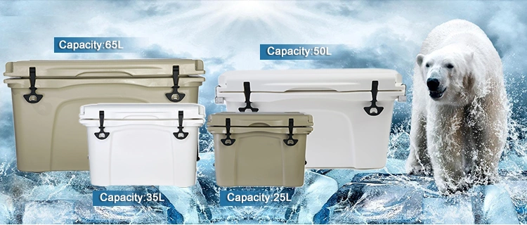20L/25L/35L/50L/65L/85L/110L Portable Kayak Fishing Plastic Ice Cooler Box Portable Wholesale Ice Chest Picnic Rotomolded Cooler Box