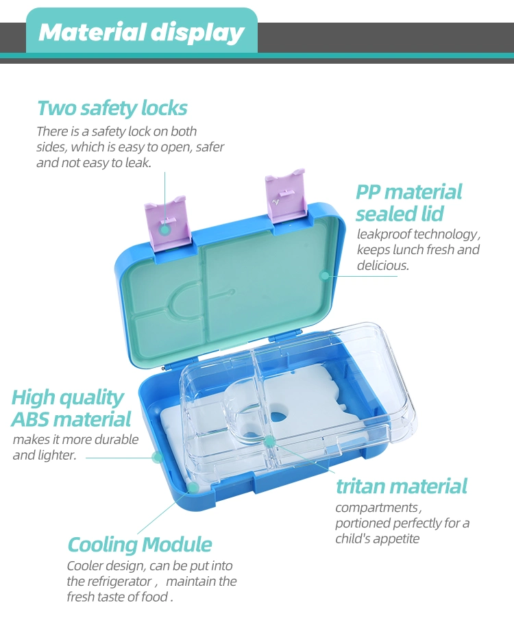 Aohea Removable Ice Pack Toddler Bento Lunch Box for Daycare, School