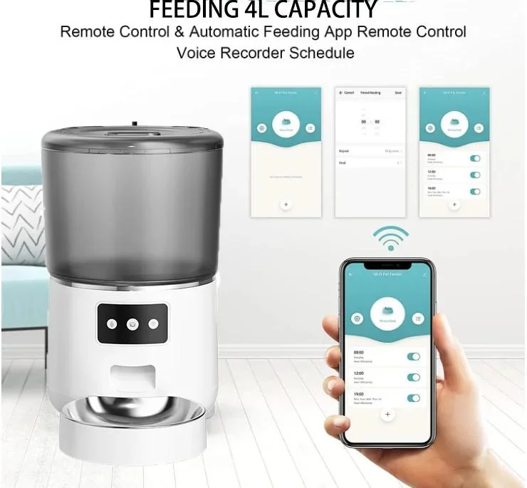 Pet 6L Smart Cat Feeder WiFi Mobile Phone APP Remote Control Dog Food Dispenser Microchip Automatic Pet Feeder