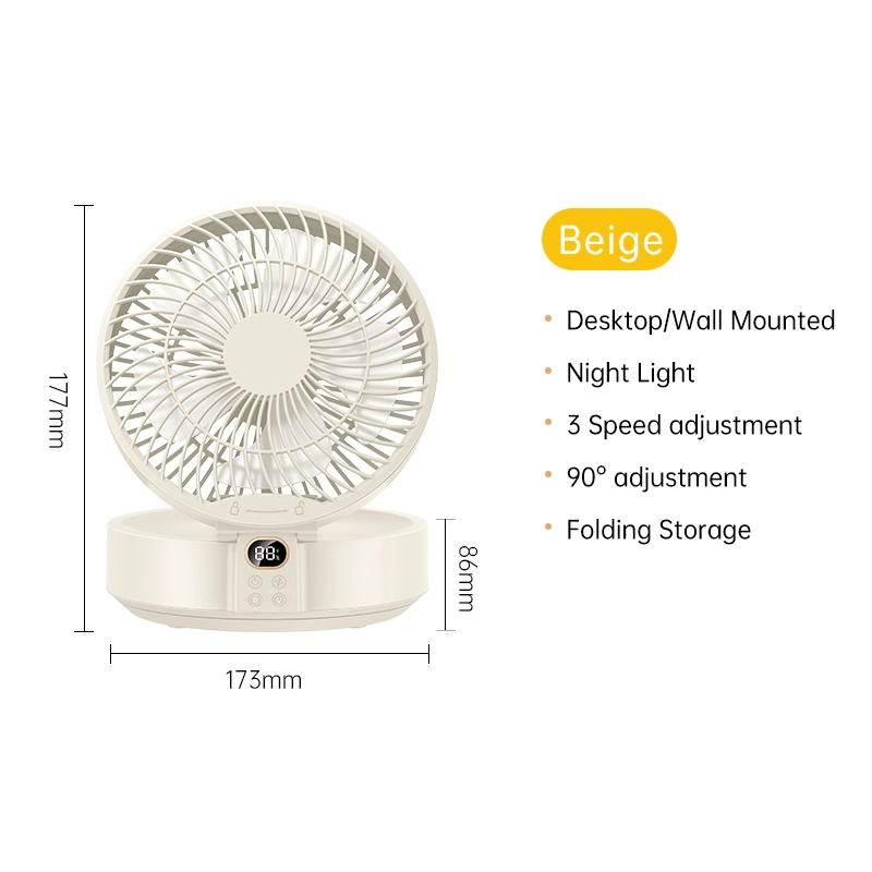 OEM Fan Mini Portable USB Rechargeable Adjustable Folding Aircirculator Table Fan Natural Wind Desktop Table Fan for Home Office