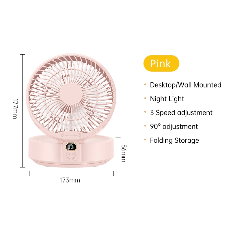 OEM Fan Mini Portable USB Rechargeable Adjustable Folding Aircirculator Table Fan Natural Wind Desktop Table Fan for Home Office