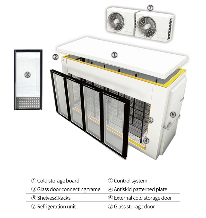 Display Cold Room Walk-in Freezer Chiller Store Flowers Wines