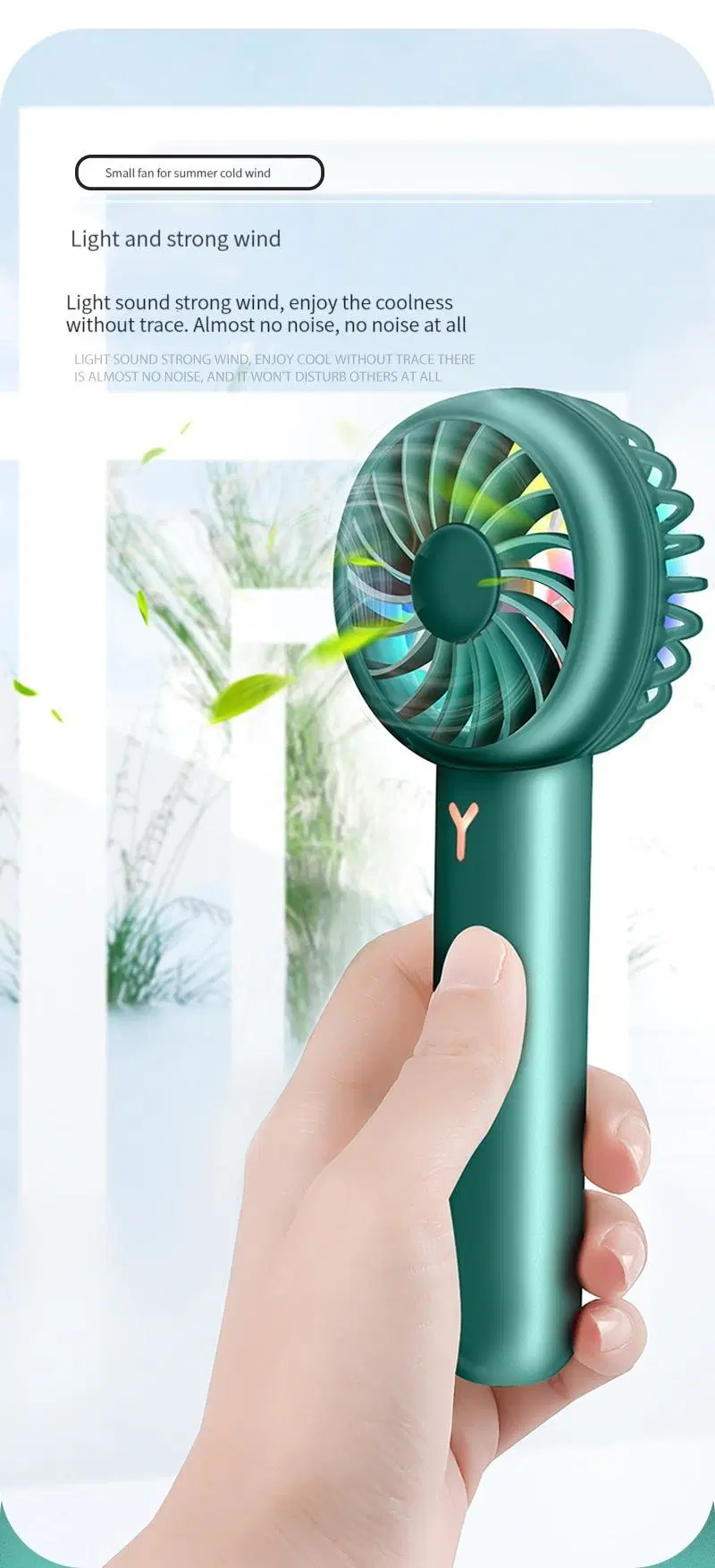 Handheld Portable Small USB Mini Night Color Ultra Quiet Office Desktop Fan