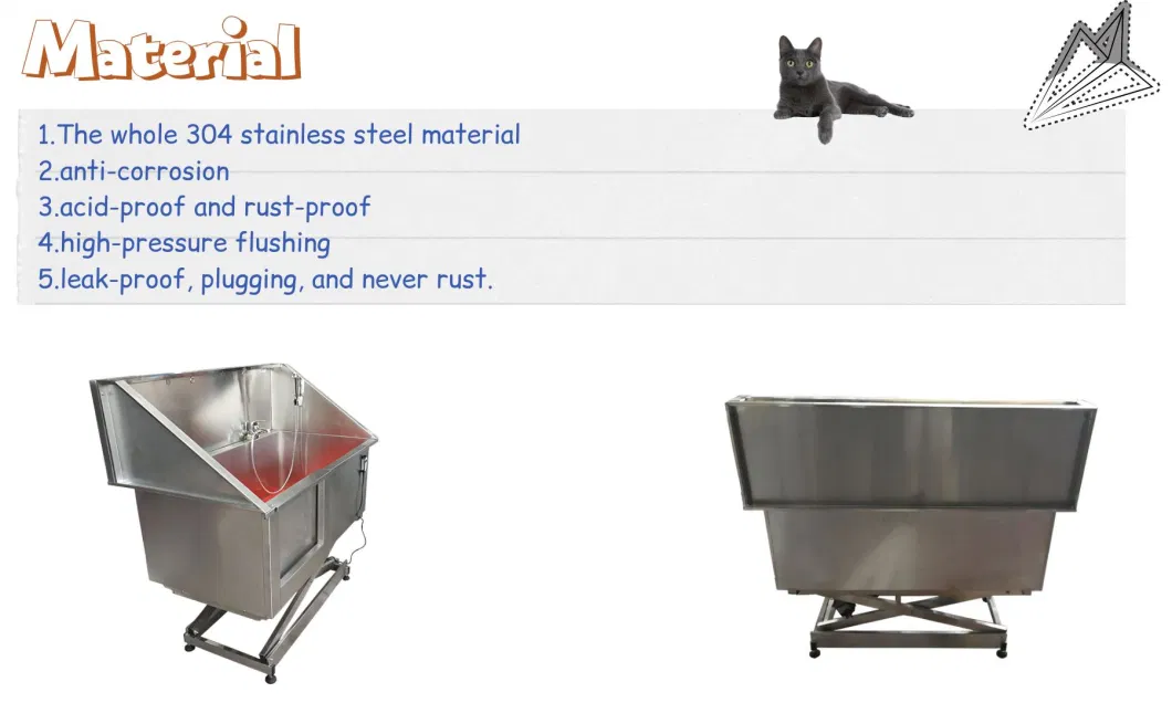 Pet Stainless Steel Pet SPA Bathtubs Dog Grooming Tub for Veterinary Equipment