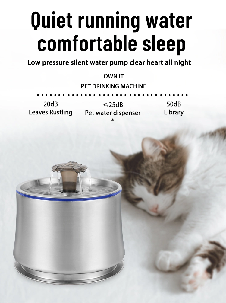 Pet Products Supply Pet Use Smart LED Light Cat Water Fountain, 80oz/2.5L Pet Water Fountain for Cats and Small Dogs with Filter