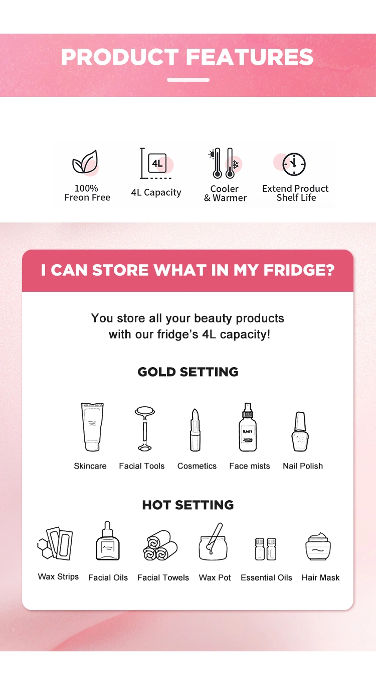 4L Portable Thermoelectric Cooler and Warm Makeup Skincare Fridge