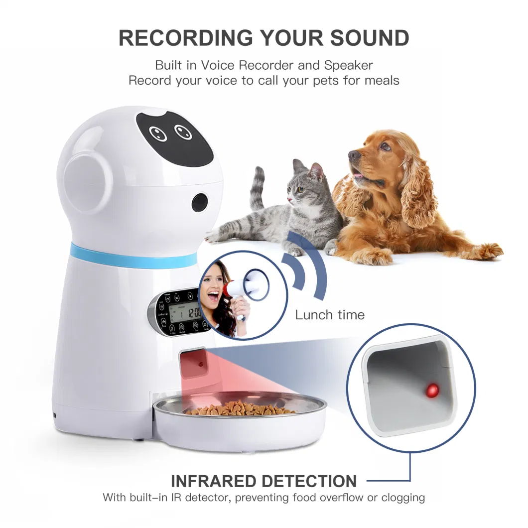 New Inventions Smart Pet Products Dog Cat Feeder Automatic with Voice Recorder