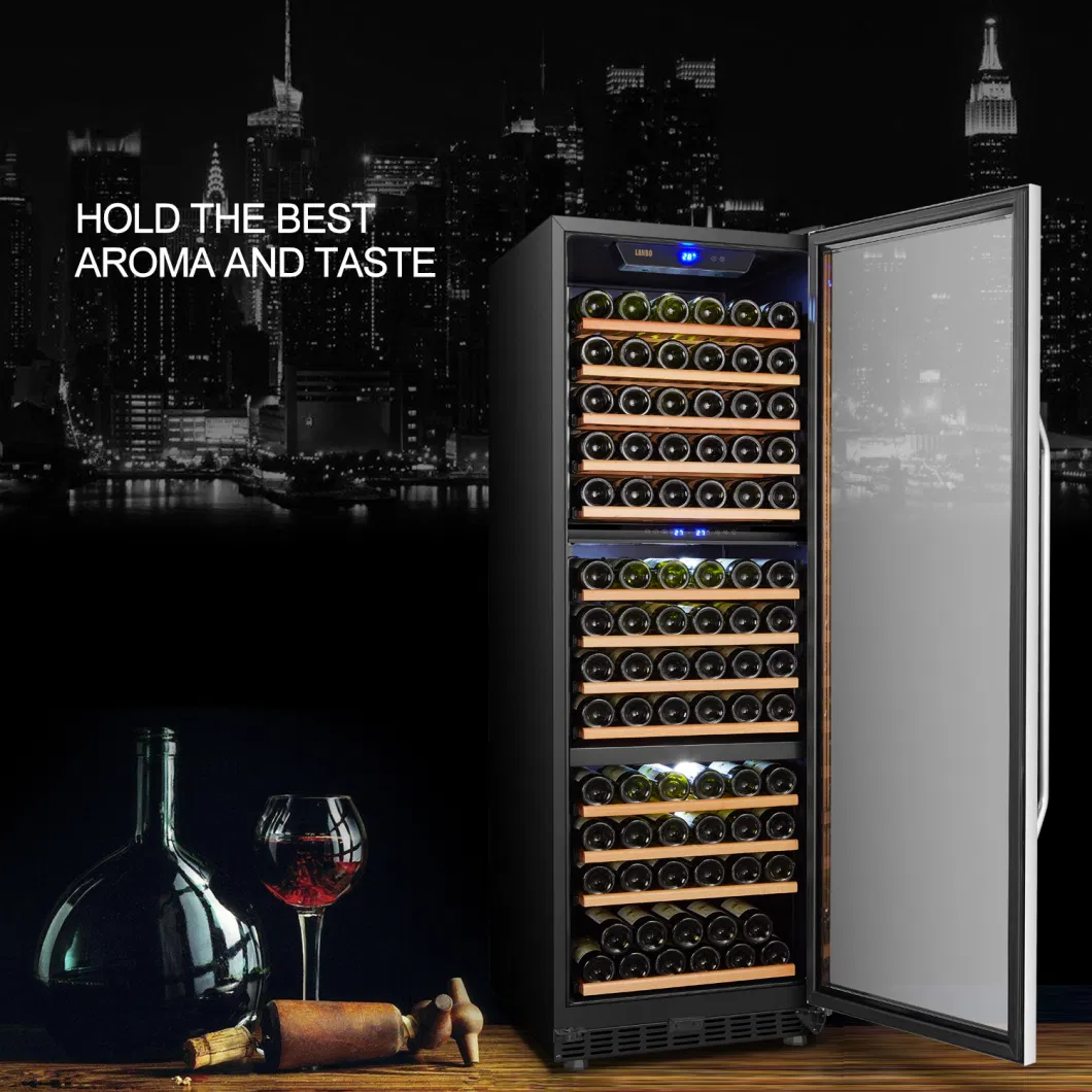 181cm Height 143 Bottles Triple Temperature Zone Built-in/Free-Standing Wine Cabinet/ Cellar/Wine Fridge/Wine Cooler/Wine Refrigerator